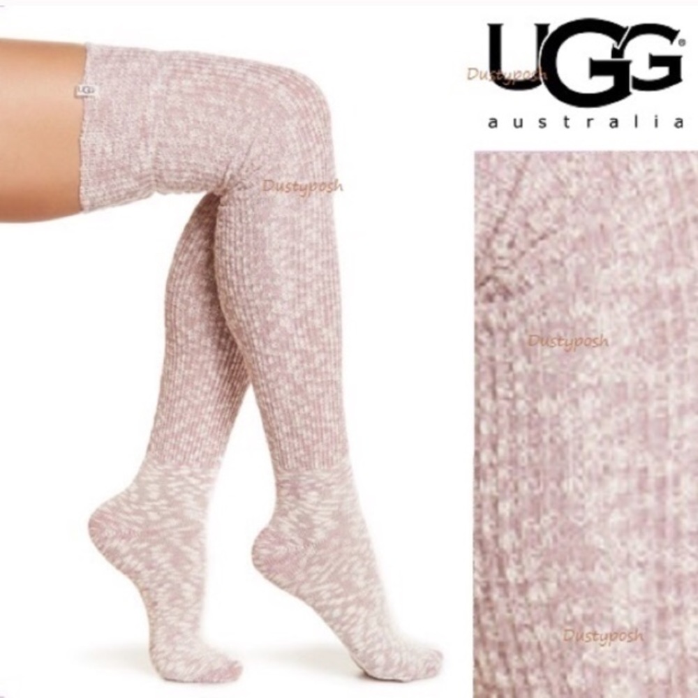 UGG Thigh High Over The Knee Socks Grey Marled OTK Long Boot Discontinued New - Picture 4 of 4